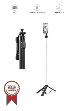 Çekim Aparatı Seyahat Standı Video Ayağı Tripod Çok Amaçlı Kumandalı Selfie Çubuğu C13 Siyah