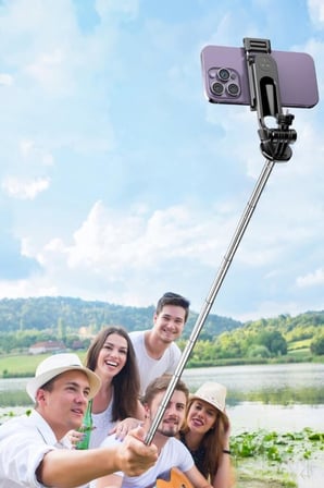 Çekim Aparatı Seyahat Standı Video Ayağı Tripod Çok Amaçlı Kumandalı Selfie Çubuğu C13 Siyah
