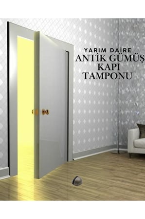5 Adet Antik Gümüş Yarım Daire Yapışkanlı Kapı Tamponu Kapı Stoperi Metal Kapı Stopu Durdurucu