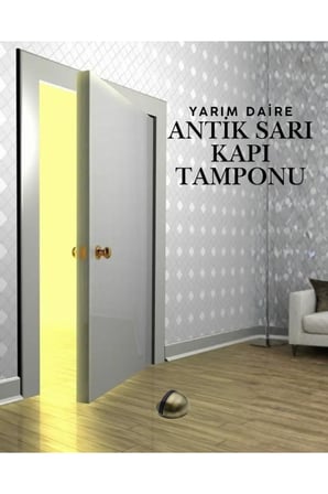 10 Adet Antik Sarı Yarım Daire Yapışkanlı Kapı Tamponu Kapı Stoperi Metal Kapı Stopu Durdurucu