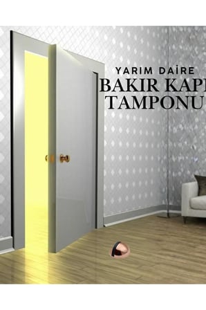 10 Adet Bakır Yarım Daire Yapışkanlı Kapı Tamponu Kapı Stoperi Metal Kapı Stopu Durdurucu