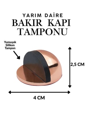 10 Adet Bakır Yarım Daire Yapışkanlı Kapı Tamponu Kapı Stoperi Metal Kapı Stopu Durdurucu