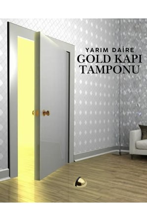 10 Adet Gold Yarım Daire Yapışkanlı Kapı Tamponu Kapı Stoperi Metal Kapı Stopu Durdurucu