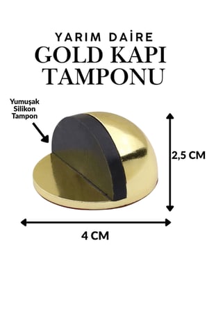 10 Adet Gold Yarım Daire Yapışkanlı Kapı Tamponu Kapı Stoperi Metal Kapı Stopu Durdurucu