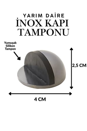10 Adet İnox Yarım Daire Yapışkanlı Kapı Tamponu Kapı Stoperi Metal Kapı Stopu Durdurucu