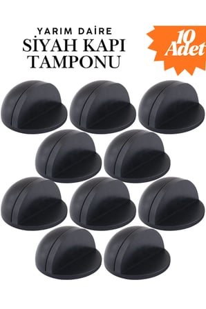 10 Adet Siyah Yarım Daire Yapışkanlı Kapı Tamponu Kapı Stoperi Metal Kapı Stopu Durdurucu
