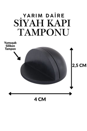 10 Adet Siyah Yarım Daire Yapışkanlı Kapı Tamponu Kapı Stoperi Metal Kapı Stopu Durdurucu
