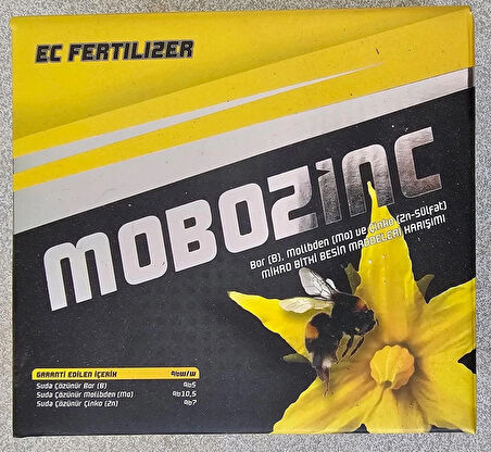 Micro Bitki Besini, Bor Molibden Çinko Gübre, Çiçek Polen oluşturucu, Meyve Tutturucu, MOBOZİNC 250 Gr
