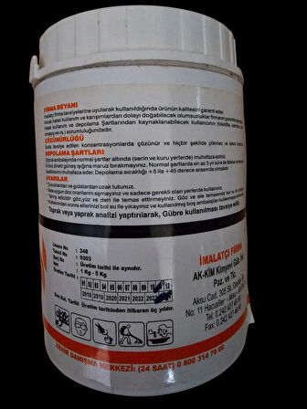 Micro Bitki Besin Karışımı Ferbozin Ec Fertilizer Şelatlı Çinko Bor Demir Gübre 1 Kg