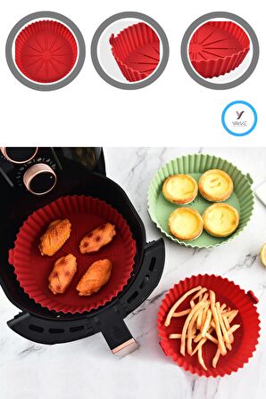 Yayke Silikon Pişirme Kap & Air Fryer Hava Fritözü Pişirme Kabı & Tüm Fritözlere Uyumlu (2 Adet)