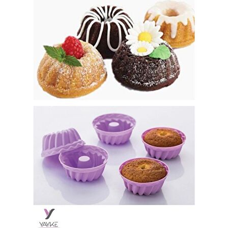 Yayke Silikon Pratik 6'lı Mini Cupcake,kek,muffin Kalıbı,kurabiye Kalıbı