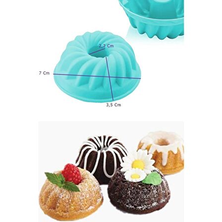 Yayke Silikon Pratik 6'lı Mini Cupcake,kek,muffin Kalıbı,kurabiye Kalıbı