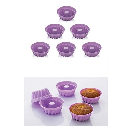 Yayke Silikon Pratik 6'lı Mini Cupcake,kek,muffin Kalıbı,kurabiye Kalıbı