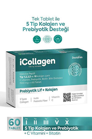 Icollagen Peptip Kolajen ve Probiyotik Tablet - 60 Tablet