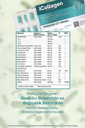 Icollagen Peptip Kolajen ve Probiyotik Tablet - 60 Tablet