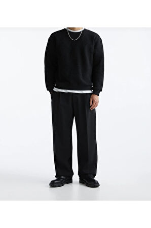 Basic Geniş Kalıp Kumaş Pantolon