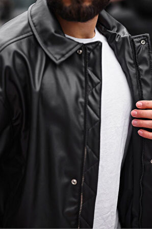 Yeni Sezon Vintage Oversize Bol Kalıp Deri Ceket