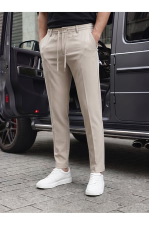 Beli Lastikli Rahat Slim Fit Jogger Pantolon