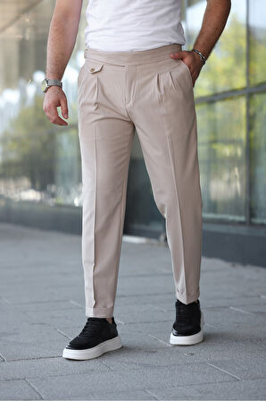 Kuşaklı Pileli Kemer Detaylı Old Money Kumaş Pantolon