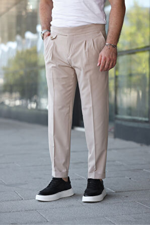 Kuşaklı Pileli Kemer Detaylı Old Money Kumaş Pantolon