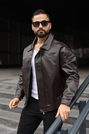 Yeni Sezon Dokulu Oversize Bol Kalıp Bomber Ceket