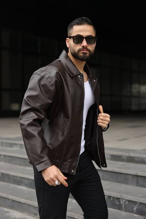 Yeni Sezon Dokulu Oversize Bol Kalıp Bomber Ceket