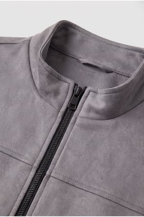 Dik Yaka Slim Fit Mevsimlik Süet Ceket