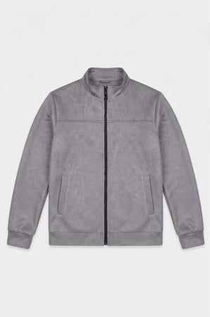 Dik Yaka Slim Fit Mevsimlik Süet Ceket
