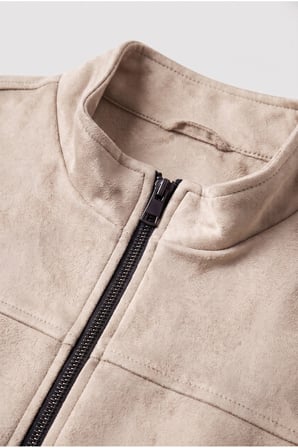 Dik Yaka Slim Fit Mevsimlik Süet Ceket