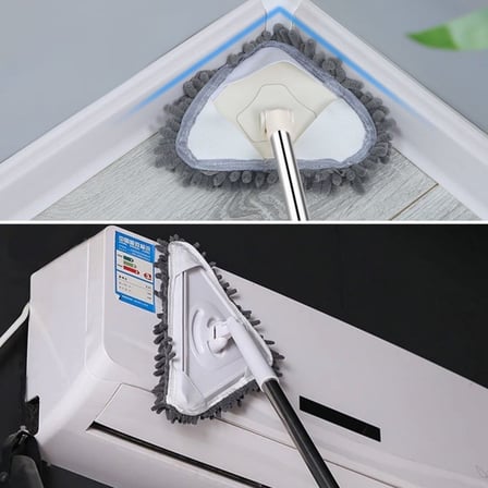 Shc42® Teleskopik Saplı 150 Cm Üçgen Mop Cam Duvar Tavan Fayans Parke Temizleyici Mop