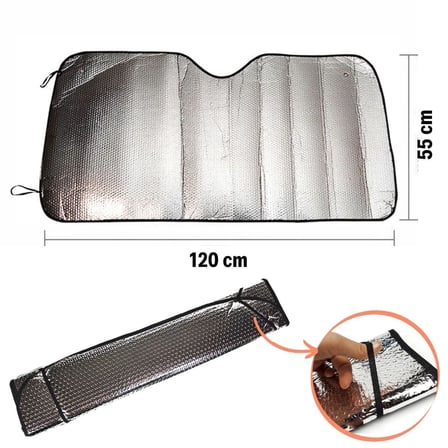 Shc42® 120*55 Cm Ambalajlı Vantuzlu Araç İçi Ön Cam Perdesi Katlanabilir Güneşlik