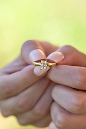 Gurmet Detaylı Baget Altın Yüzük