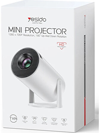 Yesido TV14 180 Derece Ayarlanabilir BT 5.0 720P Kablosuz Mini Projeksiyon Cihazı - Beyaz