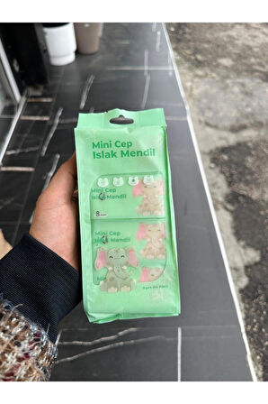 64 Yaprak ( 8 Paket )taşınabilir Mini Islak Mendil Taşınabilir Cep Çanta Seyahat Kamp Bebek Temizlik