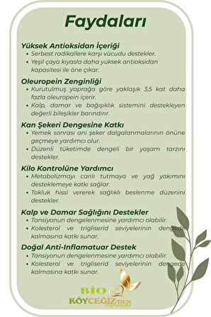  Yaş Zeytin Yaprağı Çayı | Köyceğiz'den %100 Doğal Detox Bitki Çayı • Güçlü Antioksidan