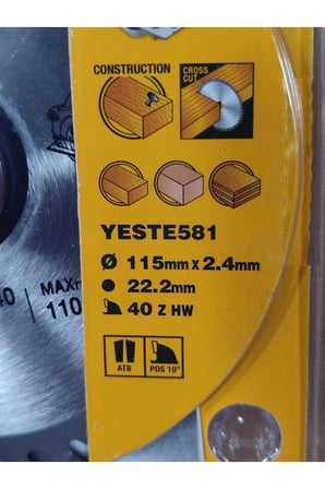 2 ADET Odun Kesme Çelik Testere Ahşap ve Sunta Kesme Testeresi 115mm 40 Diş Profesyonel-Karbür Elmas