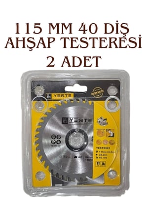 2 ADET Odun Kesme Çelik Testere Ahşap ve Sunta Kesme Testeresi 115mm 40 Diş Profesyonel-Karbür Elmas