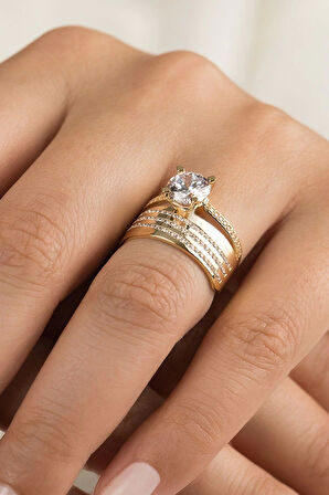 Tektaş Alyans Twin Altın Yüzük