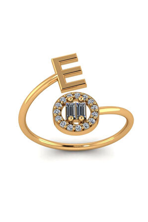 E Harf Altın Yüzük