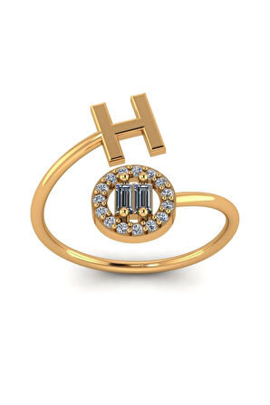 H Harf Altın Yüzük