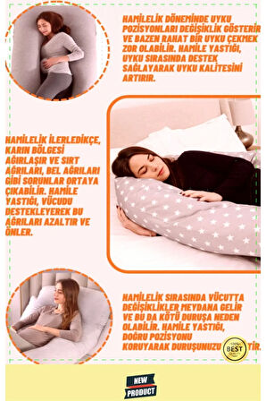 Çıkarılabilir Kılıflı Şekilli Tüm Vücut Hamile Yastığı Hamile Uyku Yastığı Hamilelik Yüksek Kalite