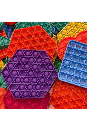 Pembe Kare Push Bubble Pop It Popit Popitkarepembe Çocuk Eğitici Oyuncaklar