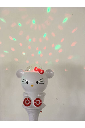 Hello Kitty Sesli Işıklı Müzikli Asa Meşale Oyuncak Disko Topu Dönence Çocuk Eğitici Oyuncaklar