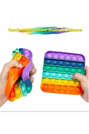 Kare Push Pop - Pop It Push Bubble Fidget Özel Pop Duyusal Oyuncak Zihinsel Stres Çocuk Eğitici Oyu