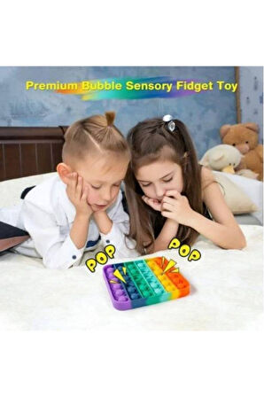 Kare Push Pop - Pop It Push Bubble Fidget Özel Pop Duyusal Oyuncak Zihinsel Stres Çocuk Eğitici Oyu