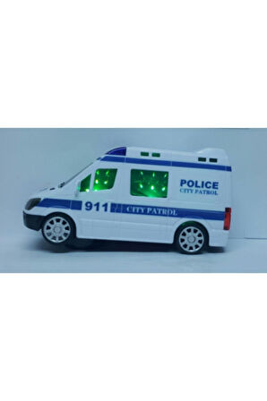 Polis Arabası Oyuncak Pilli Işıklı Siren Sesli Polis Minibüs Çocuk Eğitici Oyuncaklar