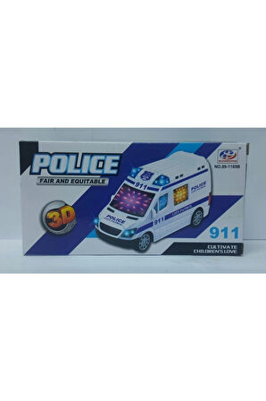 Polis Arabası Oyuncak Pilli Işıklı Siren Sesli Polis Minibüs Çocuk Eğitici Oyuncaklar