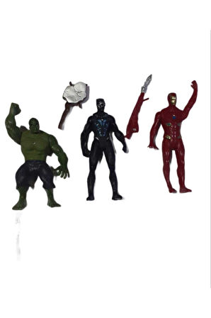 Süper Kahramanlar Hulk Kara Panter Ve Iron-men 3'lü Çocuk Eğitici Oyuncaklar