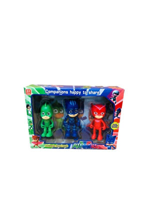 Pjmasks 3'lü Karakter Figür Oyuncak Seti Pijamaskeliler Oyuncak Figür Set Catboy Owlette Gekko Çocu