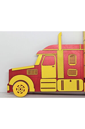 Ahşap Dekoratif Tır Araba Rafı Çocuk Eğitici Oyuncaklar